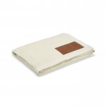 Decke aus Baumwolle mit bedruckbarem Aufnäher, 200 g/m2 farbe beige