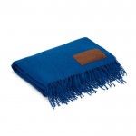 Weiche Decke aus RPET mit bedruckbarem Aufnäher, 180 g/m2 farbe marineblau