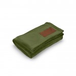Weiche Decke aus RPET mit bedruckbarem Aufnäher, 240 g/m2 farbe militärgrün