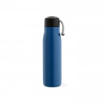 Flasche aus recyceltem Edelstahl mit Kordelband, 540 ml farbe blau dritte Ansicht