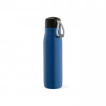 Flasche aus recyceltem Edelstahl mit Kordelband, 540 ml farbe blau