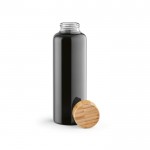 Auslaufsichere Glasflasche mit Bambusdeckel, 490 ml farbe schwarz zweite Ansicht