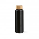 Auslaufsichere Glasflasche mit Bambusdeckel, 490 ml farbe schwarz