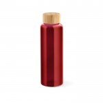 Auslaufsichere Glasflasche mit Bambusdeckel, 490 ml farbe rot