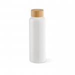 Auslaufsichere Glasflasche mit Bambusdeckel, 490 ml farbe weiß