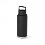 Flasche aus recyceltem Edelstahl mit Karabiner, 1,03 L farbe schwarz