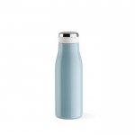 Flasche aus recyceltem Edelstahl in warmen Farben, 380 ml farbe pastellblau Ansicht von vorne