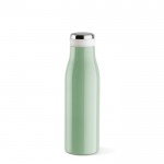 Flasche aus recyceltem Edelstahl mit Thermofunktion, 470 ml farbe pastelgrün Ansicht von vorne