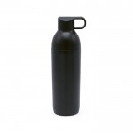 Flasche aus recyceltem Edelstahl mit doppelter Öffnung, 600 ml farbe schwarz