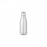 Glänzende Thermoflasche aus recyceltem Edelstahl, 400 ml farbe silber