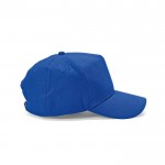 Cap aus recycelter Baumwolle mit Nackenverschluss, 280 g/m2 farbe blau Ansicht von der Seite