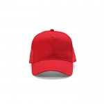 Mütze mit 5 Paneelen aus recycelter Baumwolle, 220 g/m2 farbe rot Ansicht von vorne