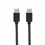 Kabel aus RPET mit zwei USB-C-Anschlüssen, 1 m farbe schwarz dritte Ansicht