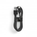 Ladekabel aus RPET mit USB-A- und Lightning-Anschluss, 1 m farbe schwarz zweite Ansicht