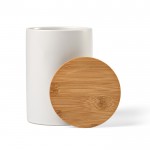 Keramikgefäß für die Küche mit Bambusdeckel, 900 ml farbe weiß zweite Ansicht