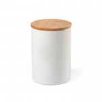 Keramikgefäß für die Küche mit Bambusdeckel, 900 ml farbe weiß