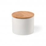 Keramikgefäß für die Küche mit Bambusdeckel, 440 ml farbe weiß