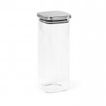 Glasbehälter mit Deckel aus recyceltem Edelstahl, 2,04 L farbe transparent