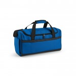 Sporttasche aus RPET mit schwarzen reflektierenden Riemen farbe blau