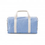 Sporttasche aus recycelter Baumwolle mit Schultergurt farbe pastellblau Ansicht von vorne
