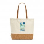 Einkaufstasche aus recycelter Baumwolle mit Kork, 220 g/m2 Hauptansicht