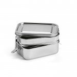 Lunchbox aus recyceltem Edelstahl mit Schnallen, 1,05 L farbe silber zweite Ansicht