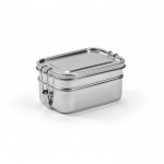 Lunchbox aus recyceltem Edelstahl mit Schnallen, 1,05 L farbe silber