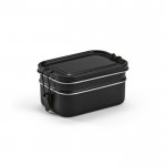 Doppelte Lunchbox aus recyceltem Edelstahl, 1,05 L farbe schwarz