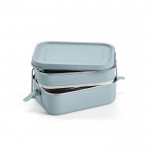 Doppelte Lunchbox aus recyceltem Edelstahl, 1,05 L farbe blau mamoriert zweite Ansicht