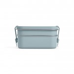 Doppelte Lunchbox aus recyceltem Edelstahl, 1,05 L farbe blau mamoriert vierte Ansicht
