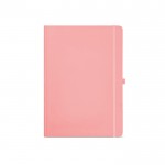 Notizbuch aus recyceltem Papier mit festem Einband, A4 farbe rosa Ansicht von vorne
