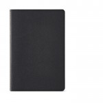 Notizbuch mit Einband aus recyceltem Karton, liniert, A5 farbe schwarz Ansicht von vorne
