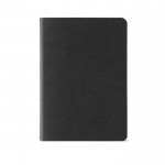 Notizbuch mit Einband aus recyceltem Karton, liniert, A6 farbe schwarz Ansicht von vorne