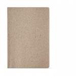 Liniertes Notizbuch mit Cover aus Teeabfällen, A5 farbe weiß Ansicht von vorne