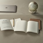 Softcover-Notizbuch, hergestellt z.T. aus Kokosnussschale A5 farbe hellbraun Ansicht der Umgebung