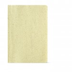 Notizbuch mit Soft-Cover, teilweise aus Maishülsen, A5 farbe gelb Ansicht von vorne