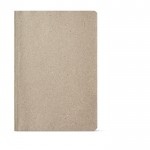 Ökologisches Notizbuch mit Leineneinband und Softcover, A5 farbe hellgrau Ansicht von vorne