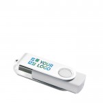 Drehbarer USB-Stick mit weißem Clip Ansicht mit Druckbereich