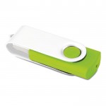 Drehbarer USB-Stick mit weißem Clip, Farbe hellgrün