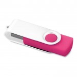 Drehbarer USB-Stick mit weißem Clip, Farbe pink