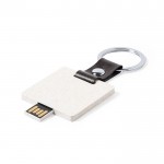 Nachhaltiger Schlüsselanhänger mit USB-Stick aus Weizenrohr und ABS/PU