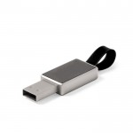 Metallischer USB-Stick mit beleuchtetem Logo und Band Ansicht 4