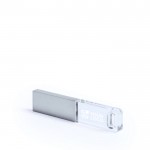 USB-Stick aus Metall und Glas mit LED-Licht Ansicht mit Druckbereich