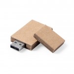 USB-Sticks aus recyceltem Karton, Farbe beige