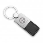 Schlüsselanhänger für Firmen-Merchandising Farbe schwarz Ansicht mit Logo 1