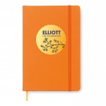 Günstige bedruckte Notizbücher Farbe orange Ansicht mit Logo 1