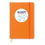 Günstige bedruckte Notizbücher Farbe orange Ansicht mit Logo 2