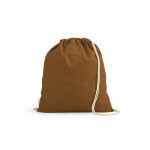 Ökologischer Rucksack aus recycelter Baumwolle, 140 g/m2 farbe braun