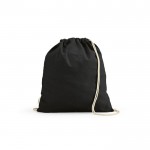 Ökologischer Rucksack aus recycelter Baumwolle, 140 g/m2 farbe schwarz