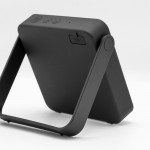 Tragbarer Lautsprecher aus recyceltem Material, wasserdicht farbe schwarz dritte Ansicht